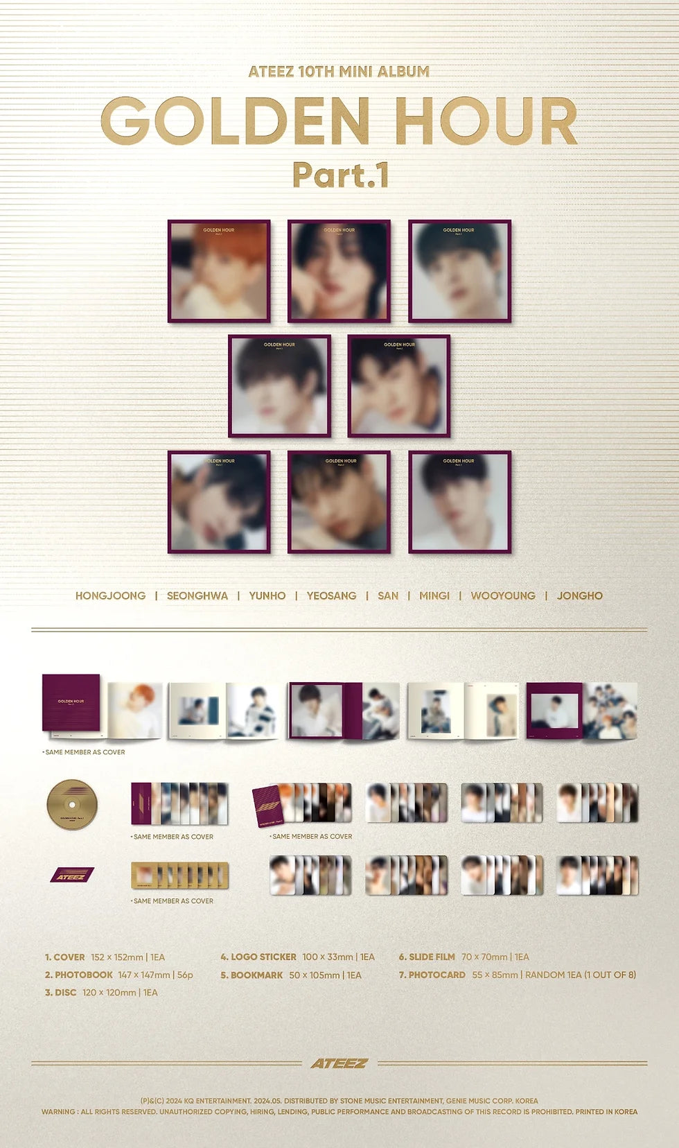 Ateez GOLDEN HOUR: Part 1 UK Exclusive Digipak HMV Version