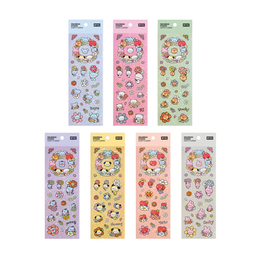 BT21 Minini - Happy Flower Hologram Sticker